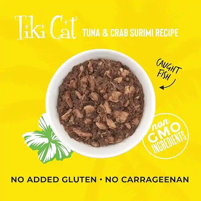 Alimento Tiki Cat Grill Atun Y Cangrejo En Caldo 80gr Lata