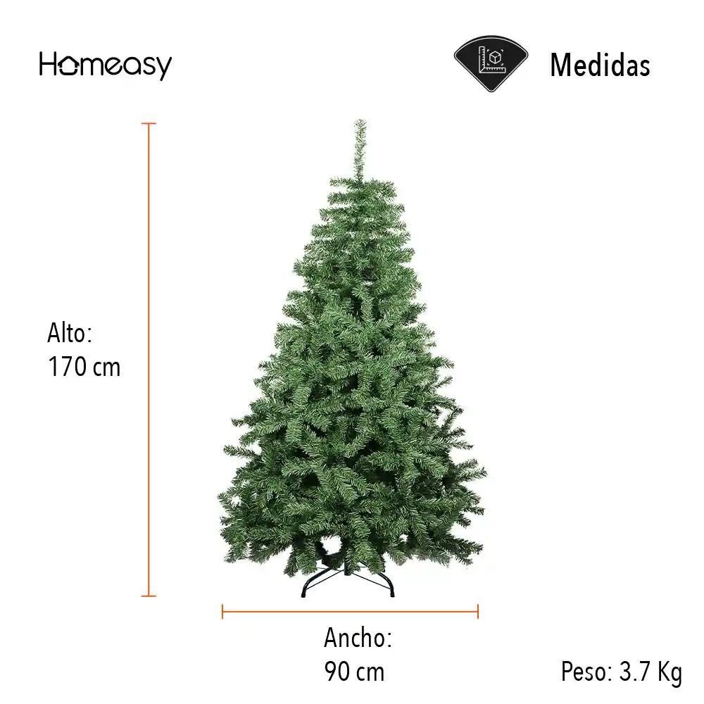 Árbol Artificial De Navidad Verde 1.70