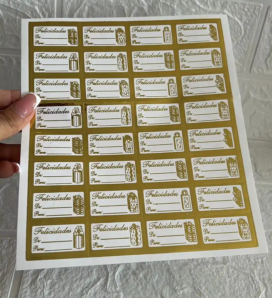 De Para Pequeño Dorado / Blanco X100 Stickers