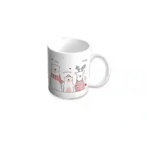 Mug Diseño Navidad Animales Del Polo Norte 11 Oz.