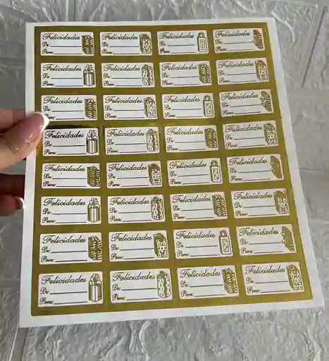 De Para Pequeño Dorado / Blanco X25 Stickers
