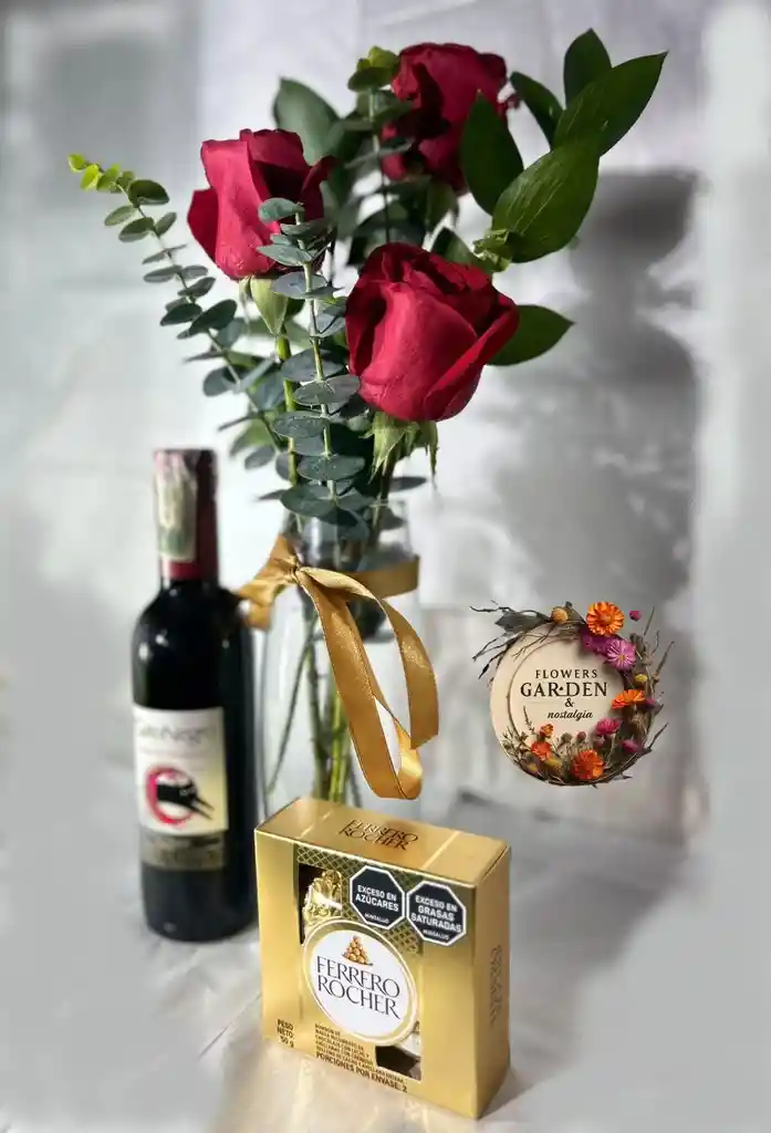 Rosas En Solitario Con Vino Gato Negro Una Noche Especial