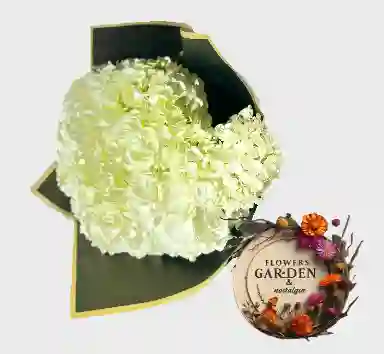 Hortensias En Bouquet Blanca Armonía