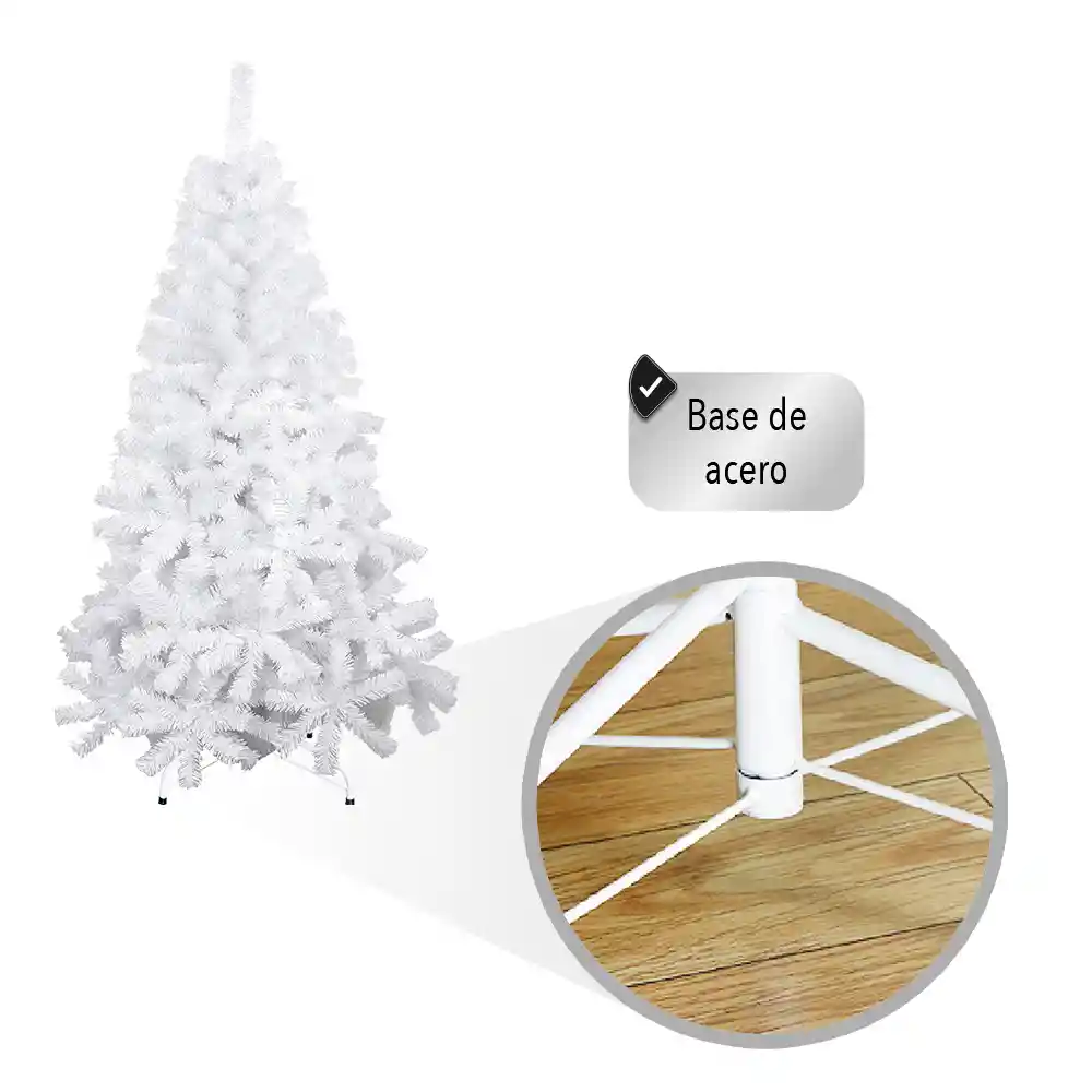 Árbol Artificial De Navidad Blanco 1.70m