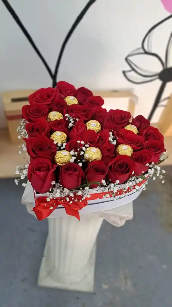 Caja Corazón Con Ferreros