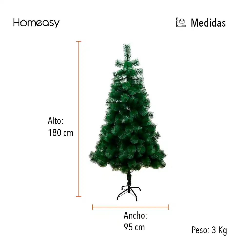 Árbol Artificial De Navidad Verde 1.80m