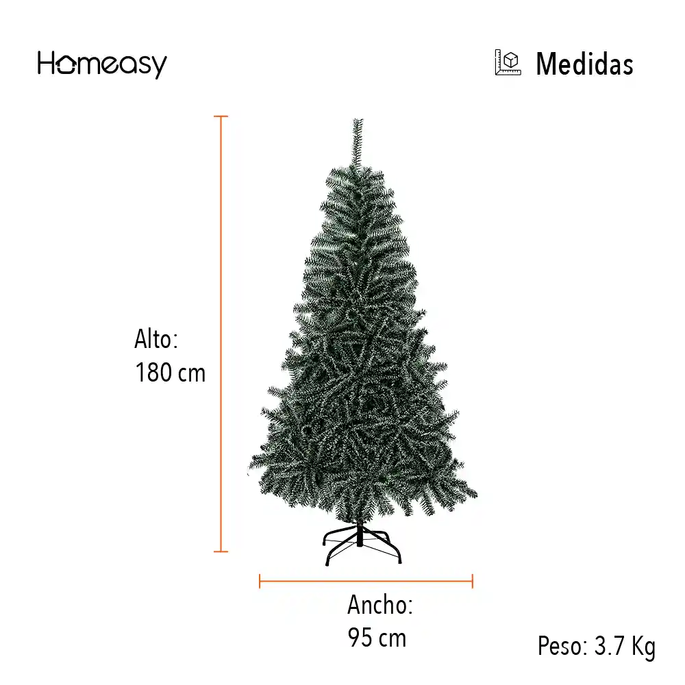 Árbol Artificial De Navidad Nevado 1.80m