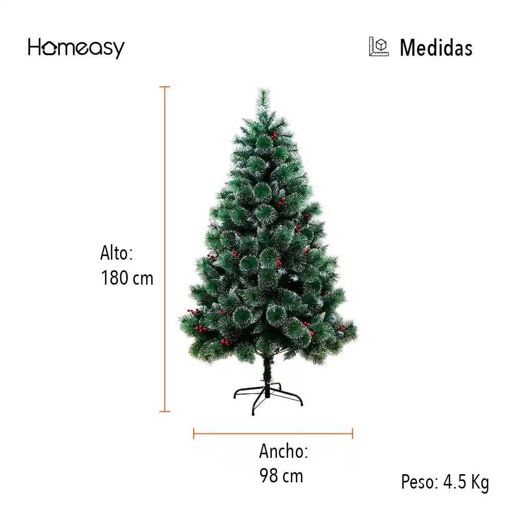 Árbol Artificial De Navidad Nevado Y Decorado 1.80m