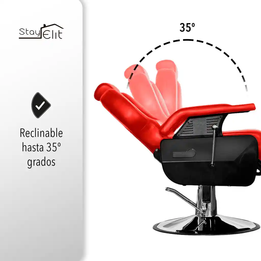 Silla Para Barbería Color Rojo