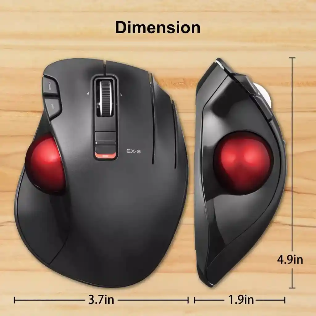 Mouse Ergonomico Inalambrico Trackball Elecom Ex-6 6 Botones