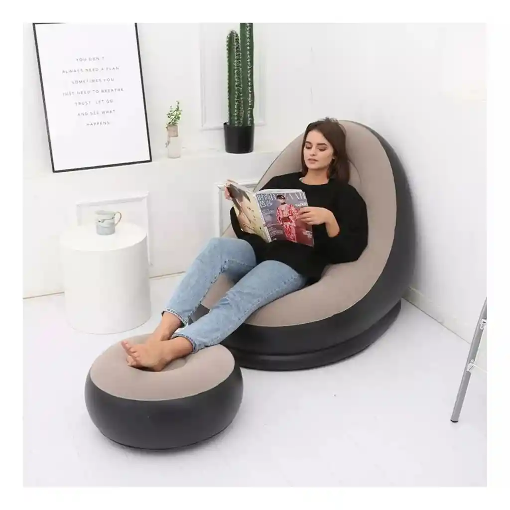 Sillon Puff Silla Inflable Reposa Pies Reclinable Portatil