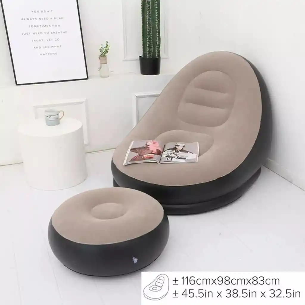 Sillon Puff Silla Inflable Reposa Pies Reclinable Portatil