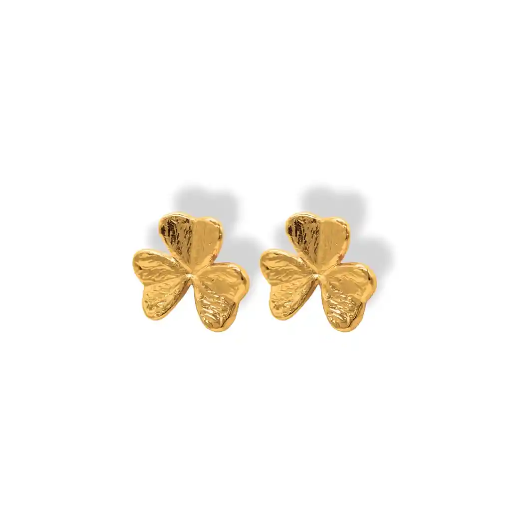 Aretes De Trébol De 3 Hojas Pequeño