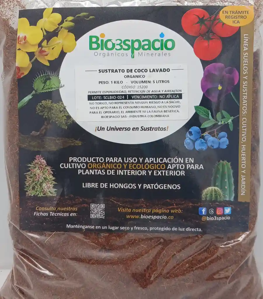 Sustrato De Coco Lavado 1 Kilo