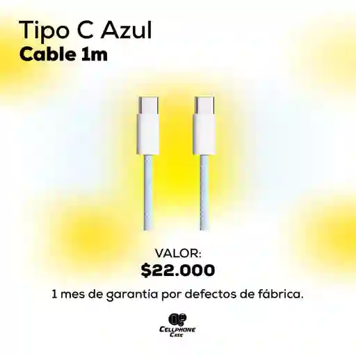 Cable Tipo C Azul 1mt