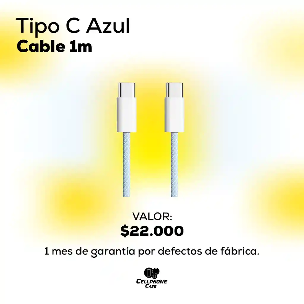 Cable Tipo C Azul 1mt