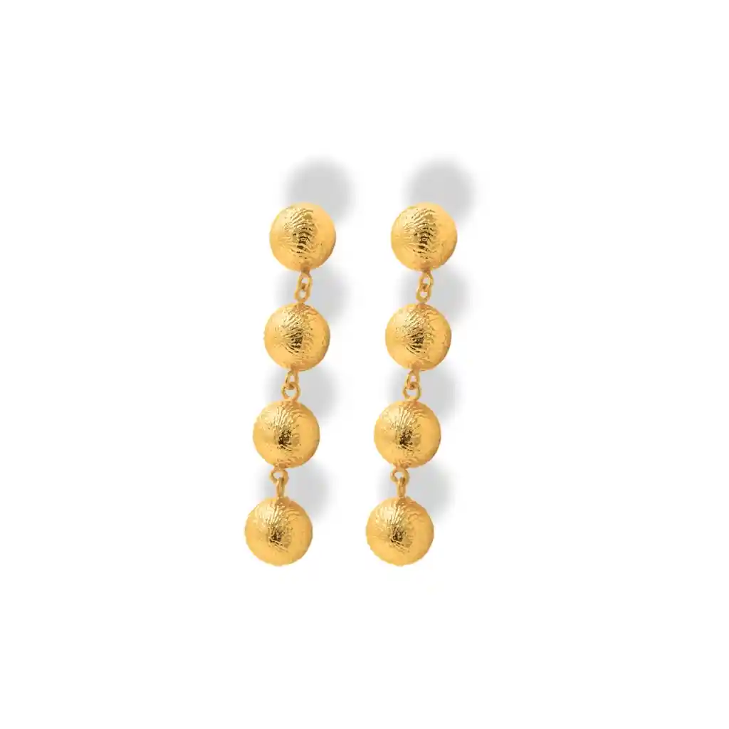 Aretes Largos Con 4 Bolas Pequeñas