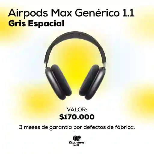 Airpods Max Genérico 1.1 Gris Espacial