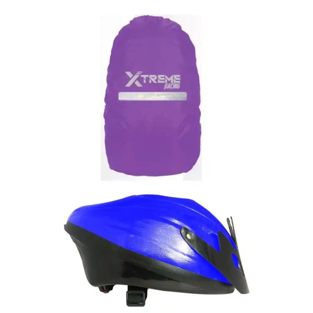 Combo Casco Ciclista Adulto + Forro Maleta