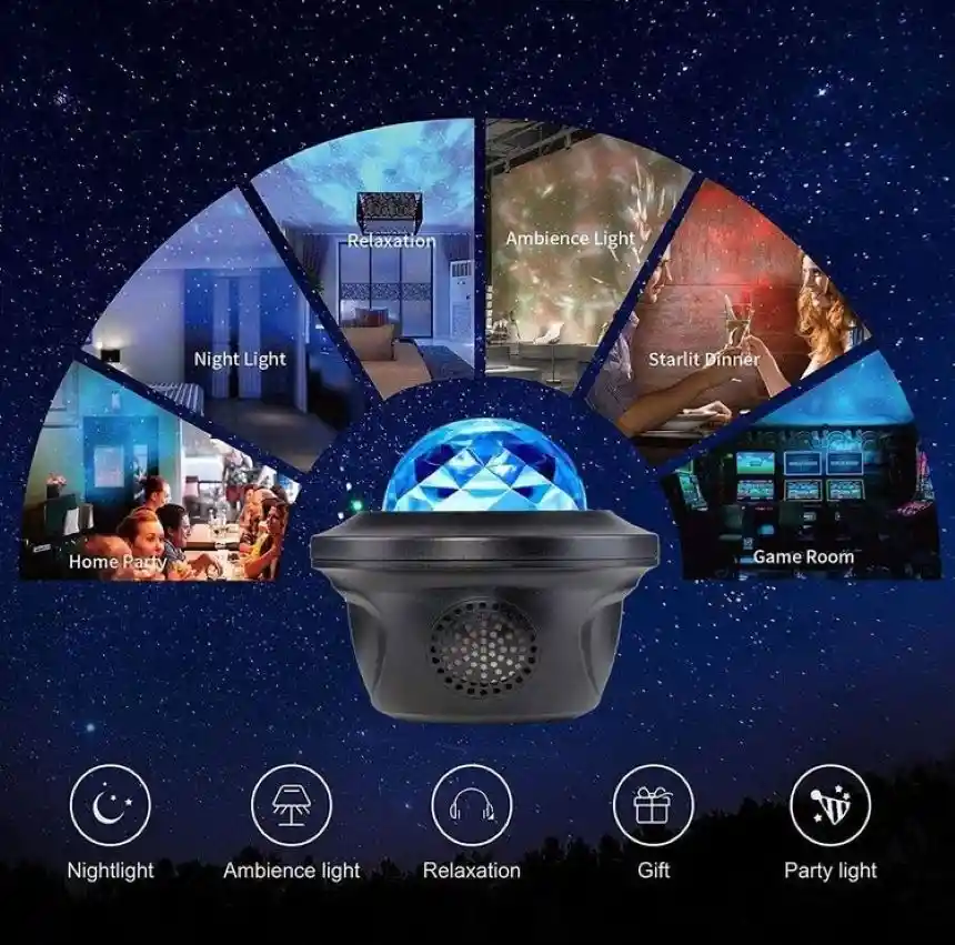 Proyector De Luz Estrellas Nebulosa Galaxia Con Bluetooth