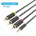 Cable De Audio Y Video 3.5mm A 3 Rca, 1.5 M, Alta Calidad