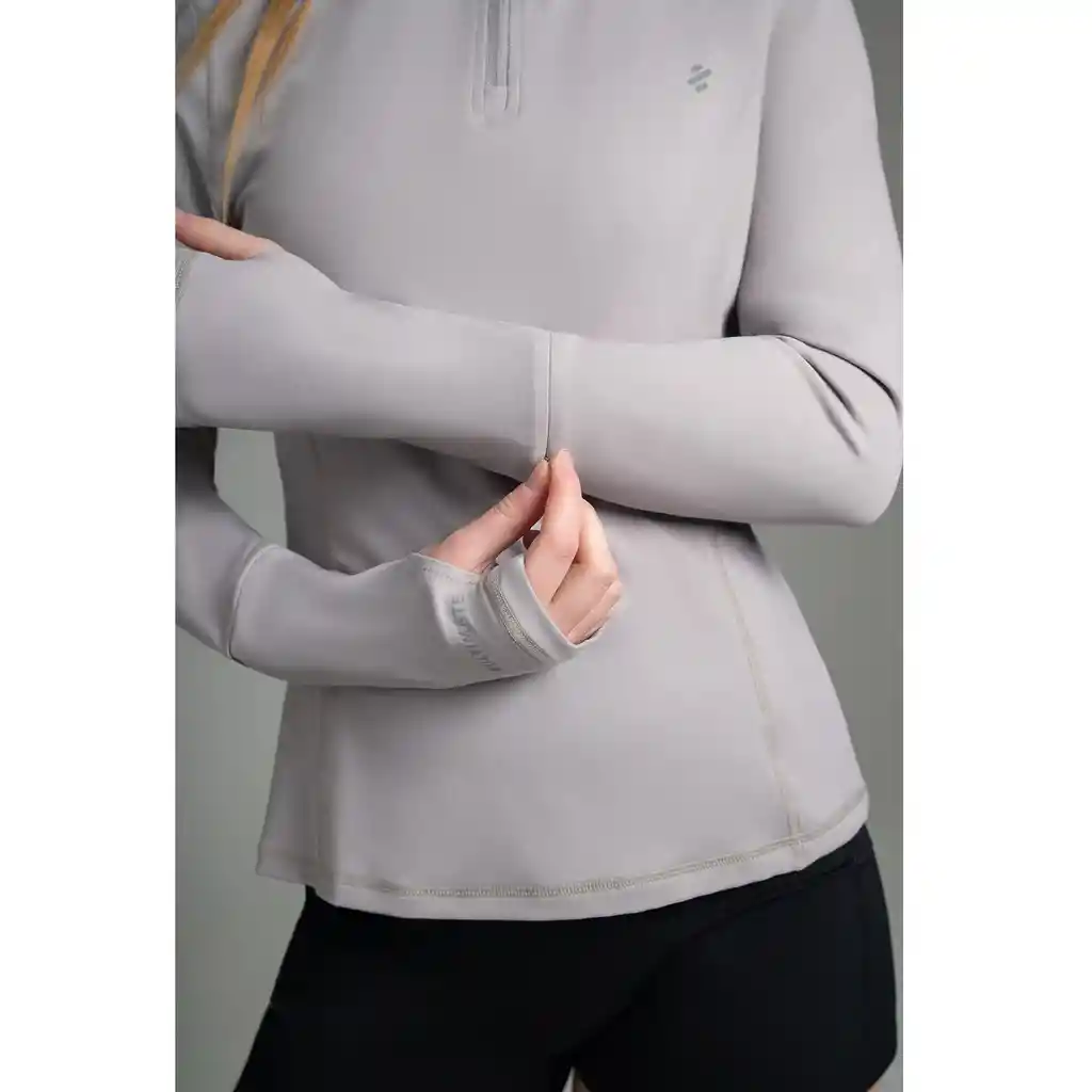 Ultimate Midi Zipper Sport Mujer Cool Gray - Xs