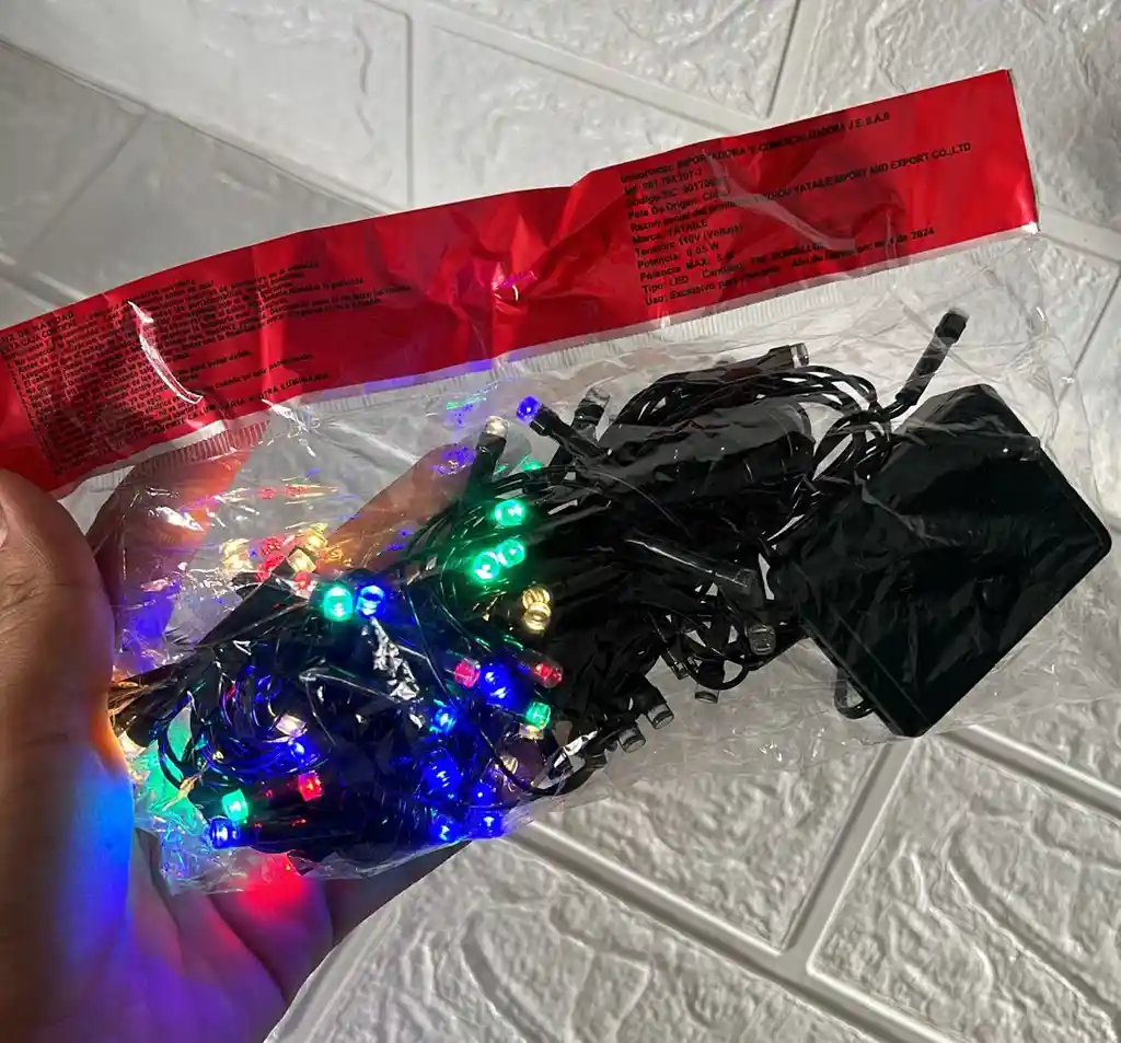 Luces De Navidad Lineal X100 Led Colores Sin Continuacion Cable Verde