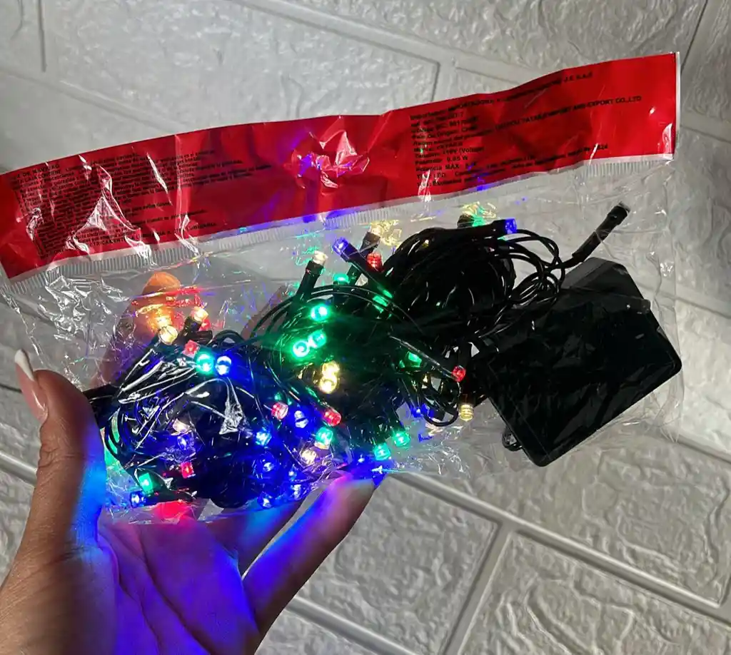 Luces De Navidad Lineal X100 Led Colores Sin Continuacion Cable Verde