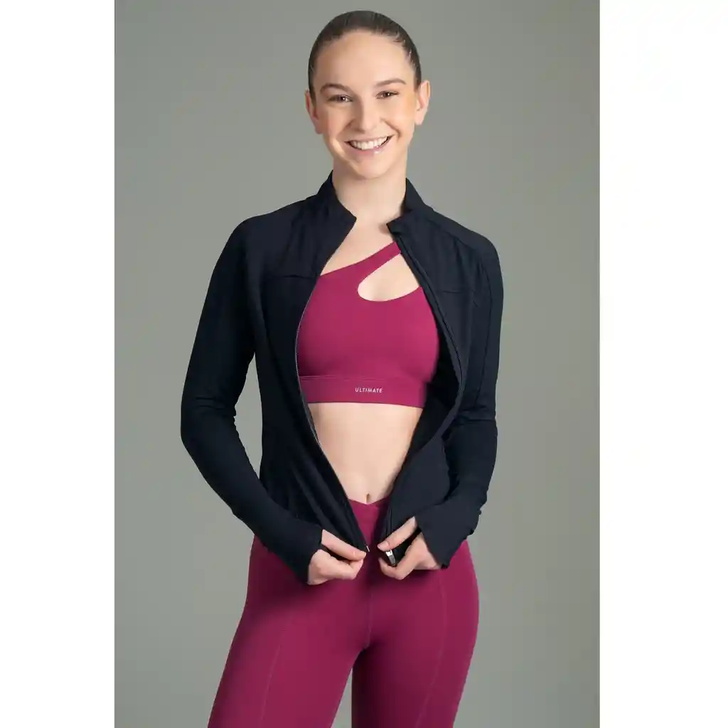 Ultimate Full Zipper Sport Mujer Vintage Black - L