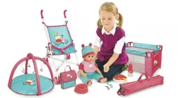 Juego De Muñecas De Lujo 10 En 1 Con Bebé Y Accesorios