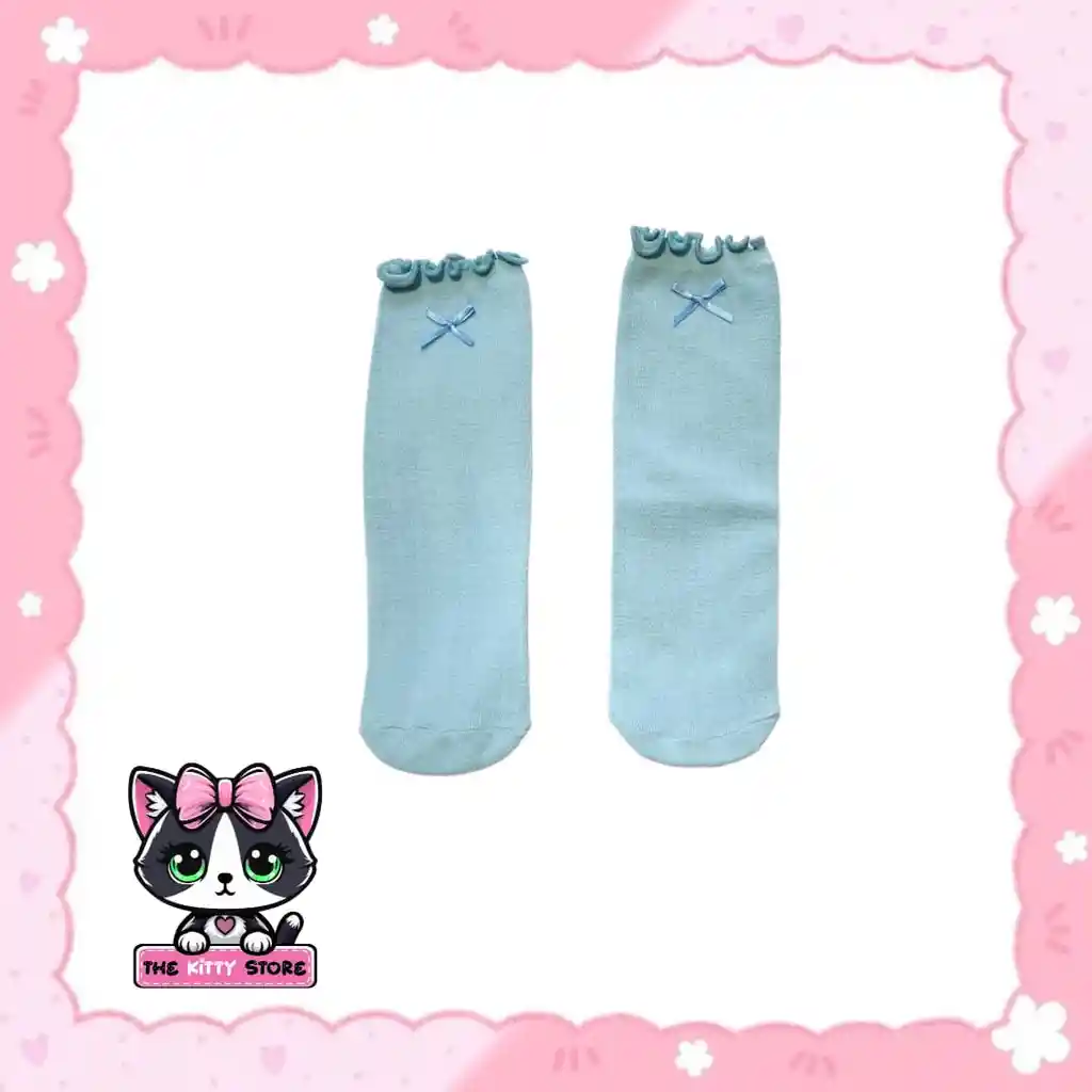 Medias Azules Con Listón.