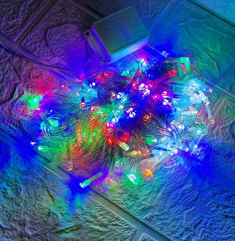 Luces De Navidad Lineal X200 Led Colores Sin Continuacion Cable Transparente