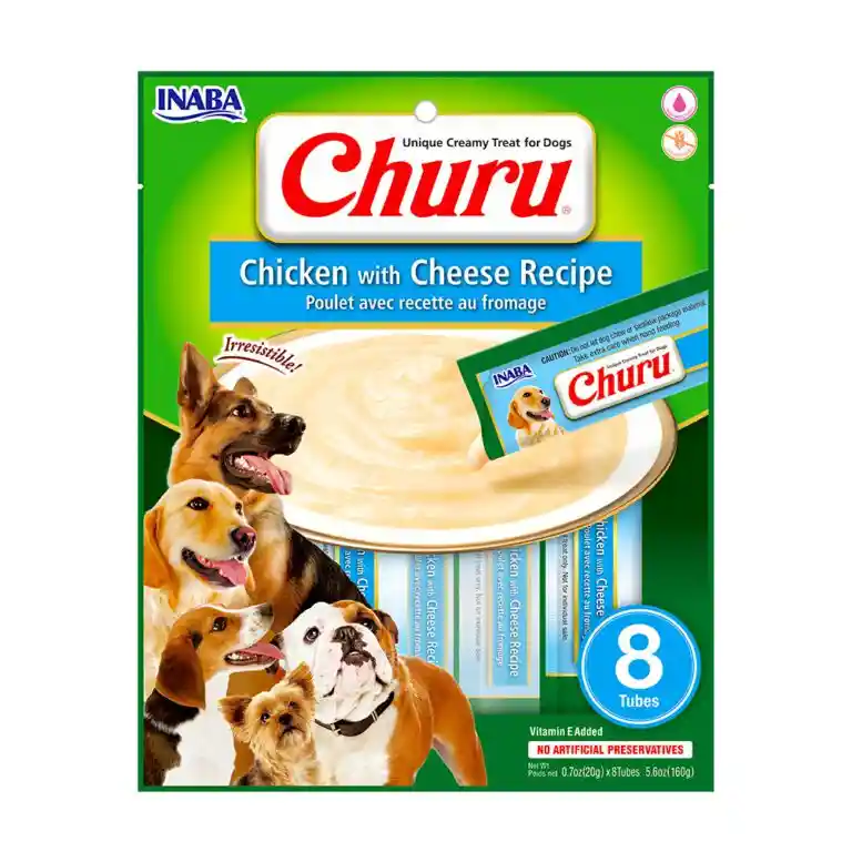 Churu Cremoso Para Perro De Pollo Con Receta De Queso X8uni