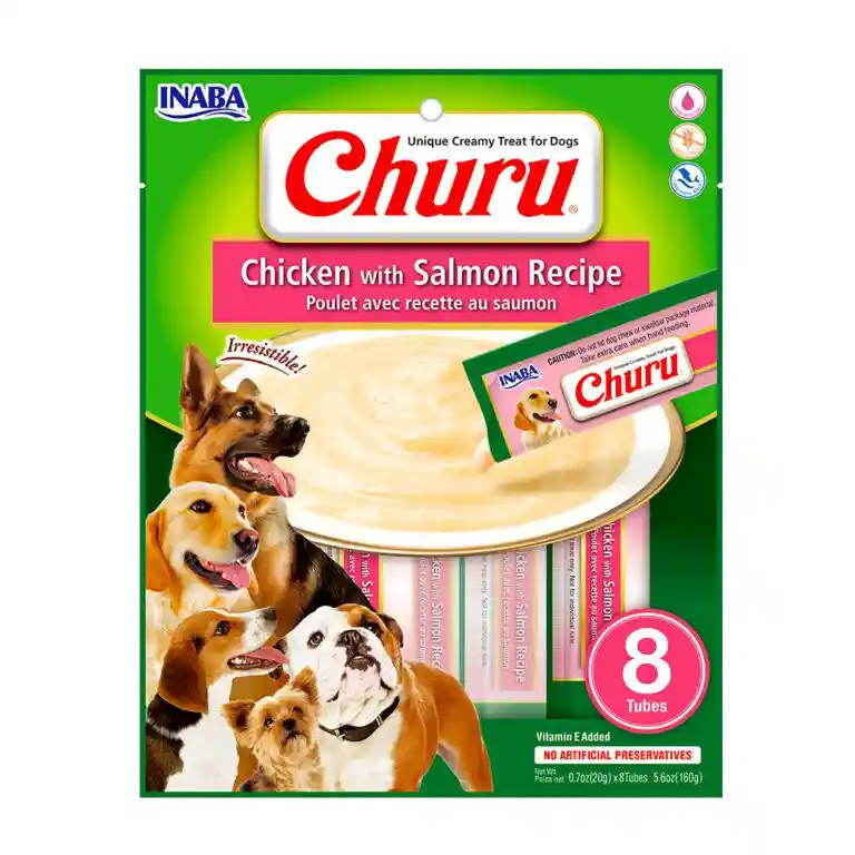 Churu Cremoso Para Perro De Pollo Con Receta De Salmon X8uni