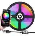 Tira De Luces Led Usb + Control Bluetooth 5m Cinta Rgb