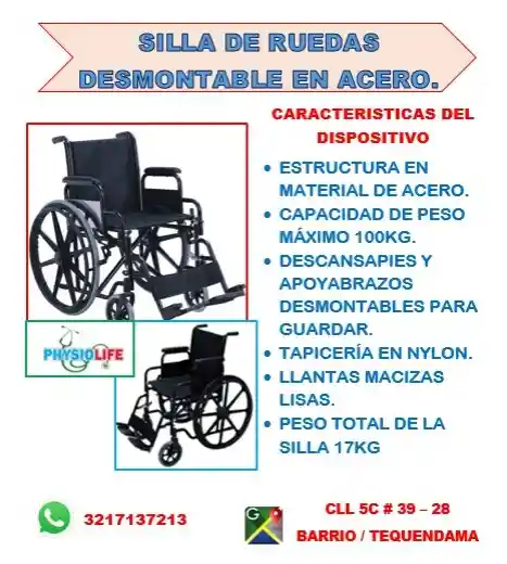 Silla En Acero Con Desmonte Fácil