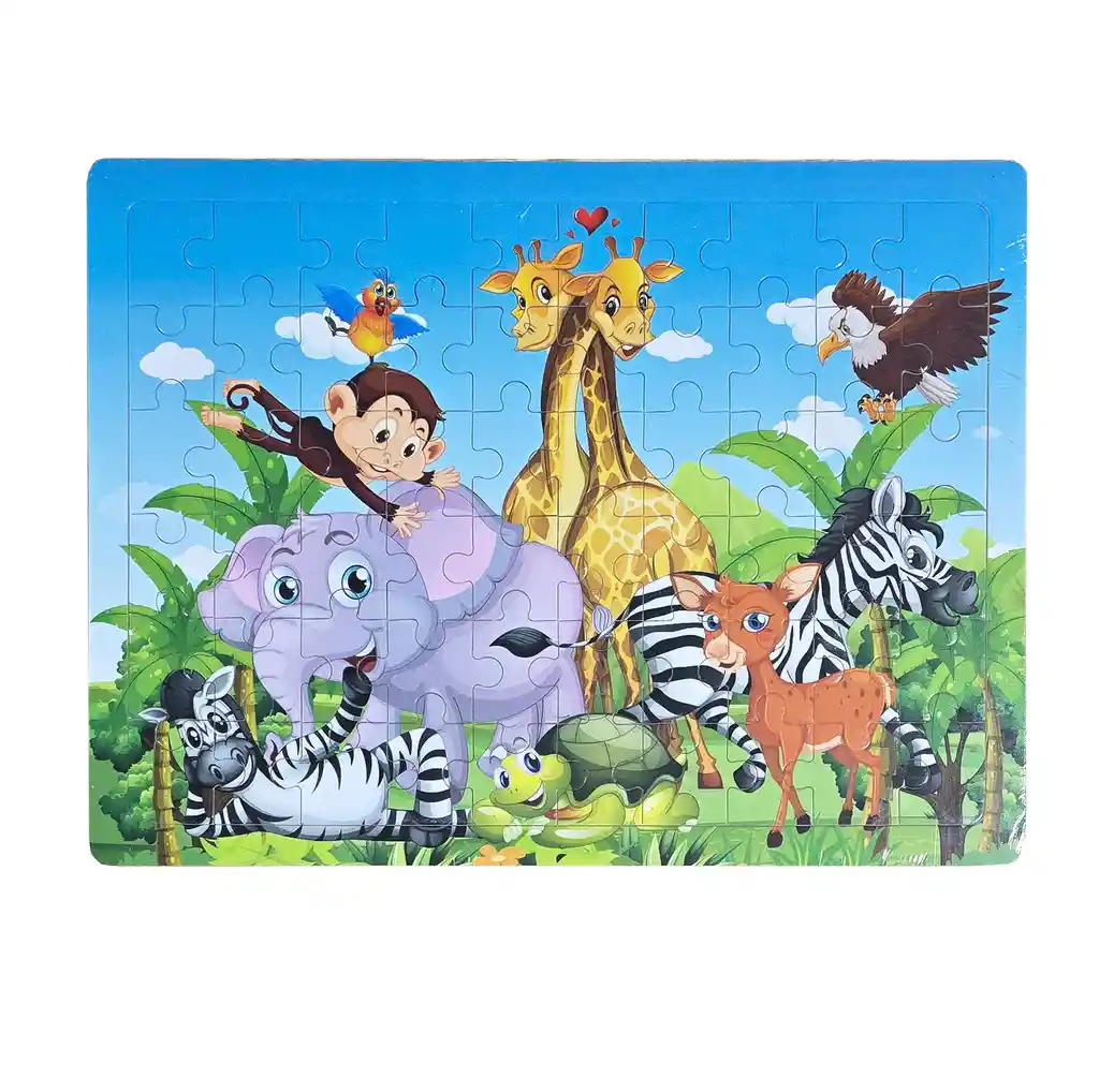 Rompecabezas En Madera Animales Jungla Elefante Aprendizaje