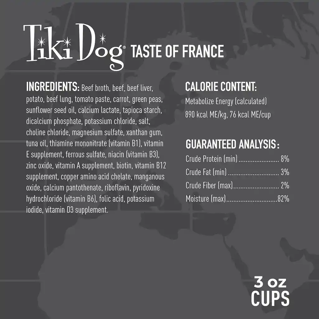 Tiki Dog Petites Taste Of France Carne Burgundy 85gr Bandeja