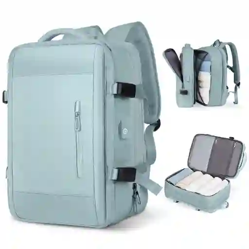 Morral Viaje Maleta De Mano Impermeable Expandible Dama Usb