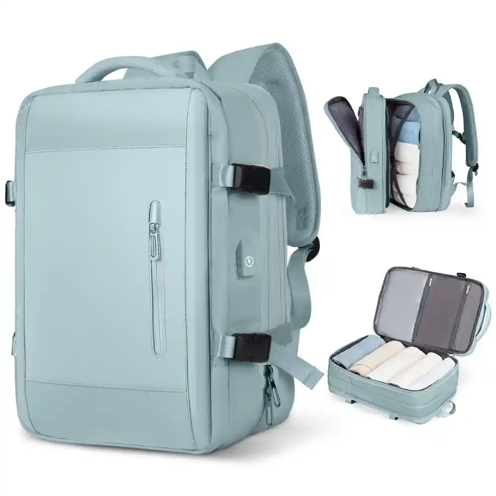 Morral Viaje Maleta De Mano Impermeable Expandible Dama Usb