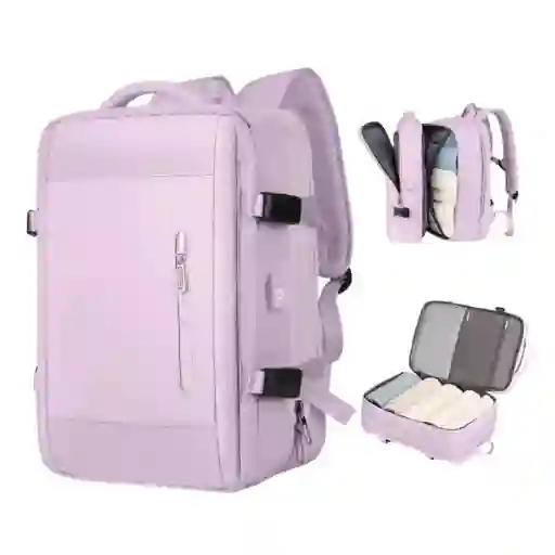 Morral Viaje Maleta De Mano Impermeable Expandible Dama Usb