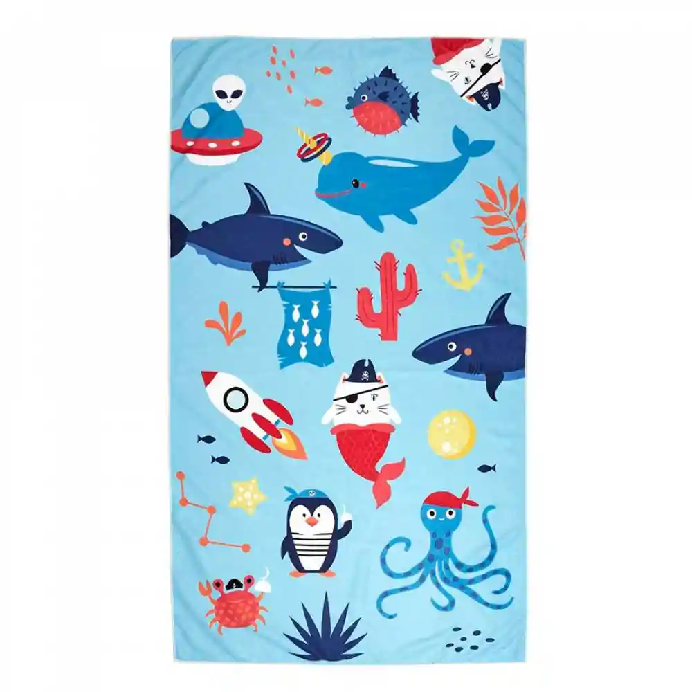 Toalla Playera Infantil 120x60cm Poliester Surtida