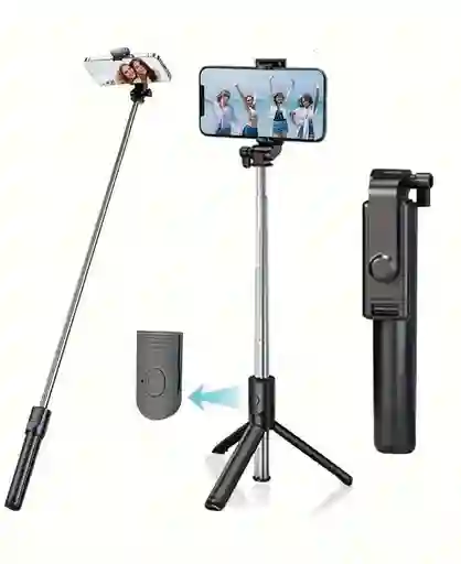 Selfie Bluetooth Con Tripode R1 Para Móvil Rotación 360° (negro)