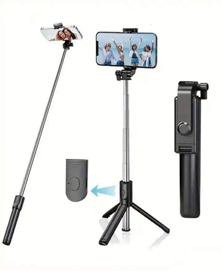 Selfie Bluetooth Con Tripode R1 Para Móvil Rotación 360° (negro)