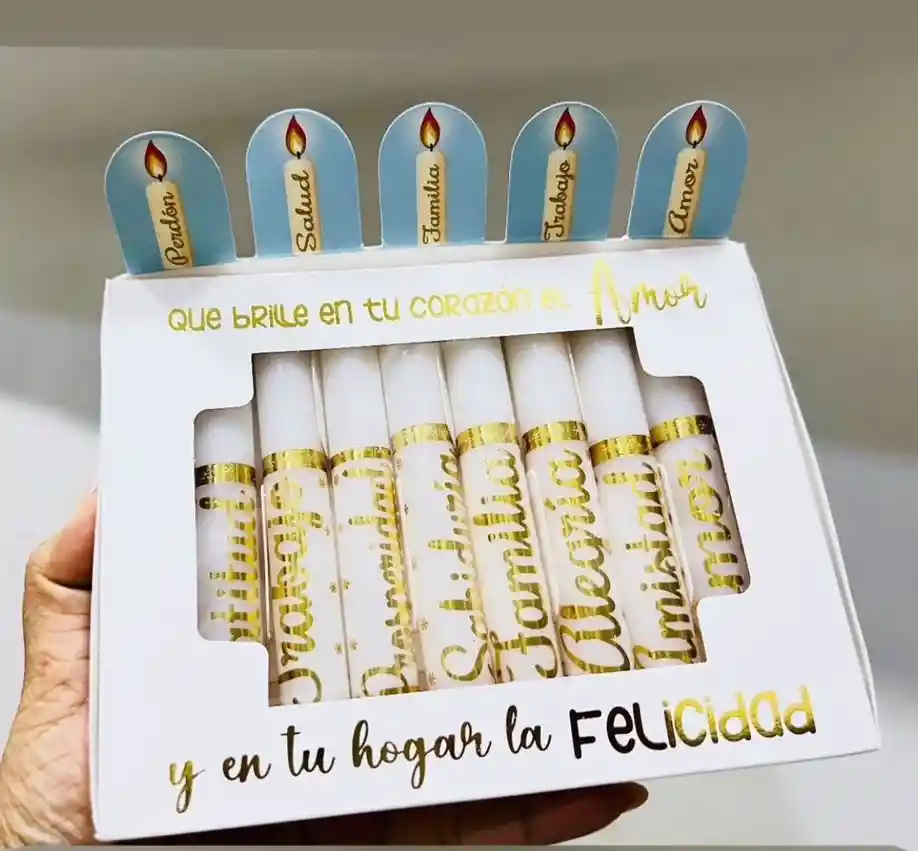 Velas De Navidad Decoradas, Con Palabras X10