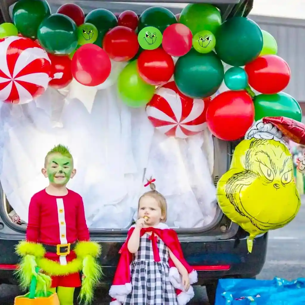 Globo Cabeza Del Grinch Verde Para Decoracion De Navidad