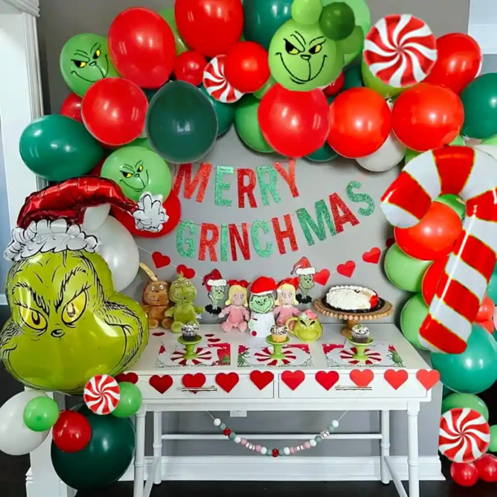 Globo Metalizado De Cabeza Del Grinch Para Navidad