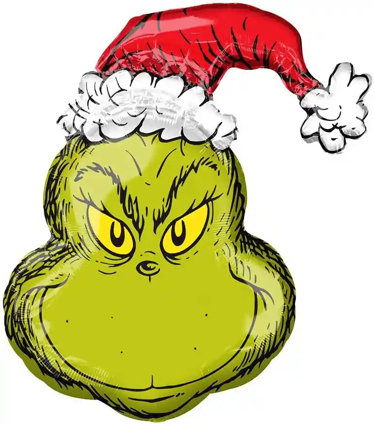 Globo Metalizado De Cabeza Del Grinch Para Navidad