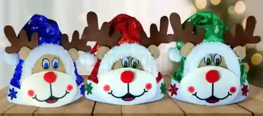 Gorro Peluche Navidad Con Luz