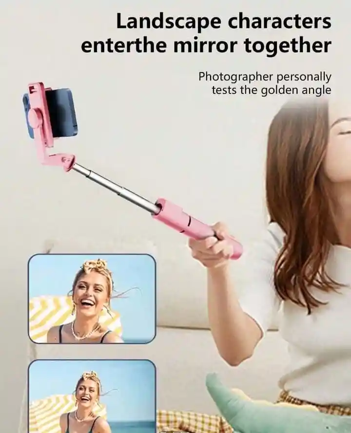Selfie Bluetooth Con Tripode R1 Para Móvil Rotación 360° (rosado)